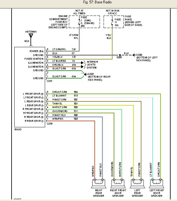 Ford radio wiring harness diagram