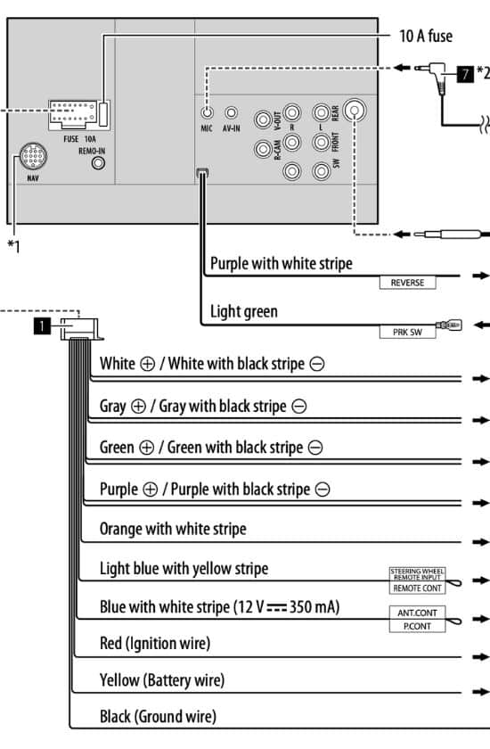 JVC KW V250BT Wiring Diagram