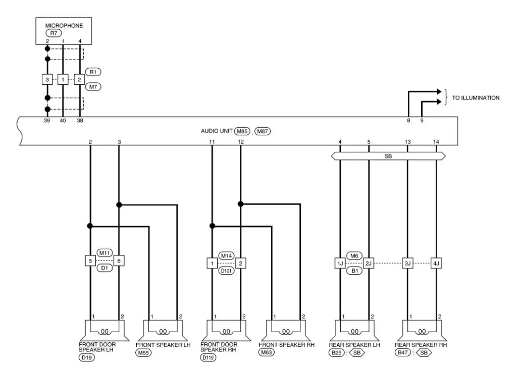 Wiring diagram with 6 speakers
